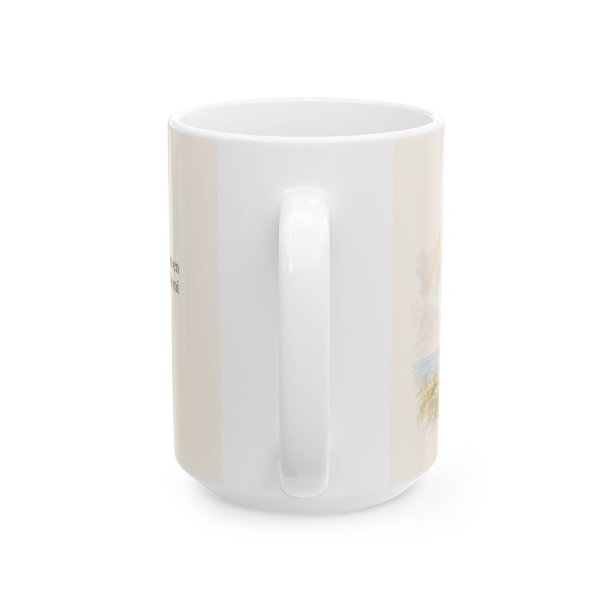 Mi esperanza está firme en Dios | Taza con arte cristiano | Hebreos 6:19 — 15 oz · Vista posterior