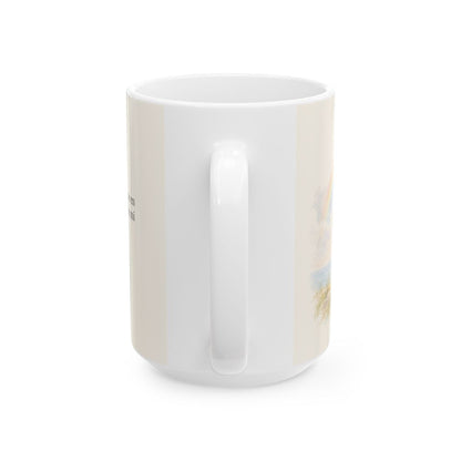 Mi esperanza está firme en Dios | Taza con arte cristiano | Hebreos 6:19 — 15 oz · Vista posterior