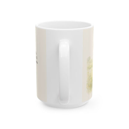 El Señor me libra de la mano de mis temores | Taza con arte cristiano | Salmo 31:15 — 15 oz · Vista posterior