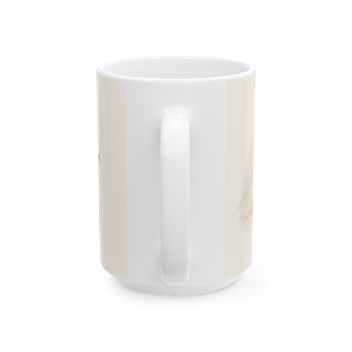 En Dios estoy seguro y conocido | Taza cristiana en dos tamaños | Colosenses 3:3 — 15 oz · Vista posterior