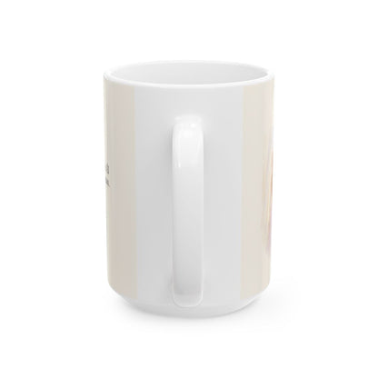 Dios te dará descanso | Taza cristiana para regalar | Salmo 55:22 — 15 oz · Vista posterior