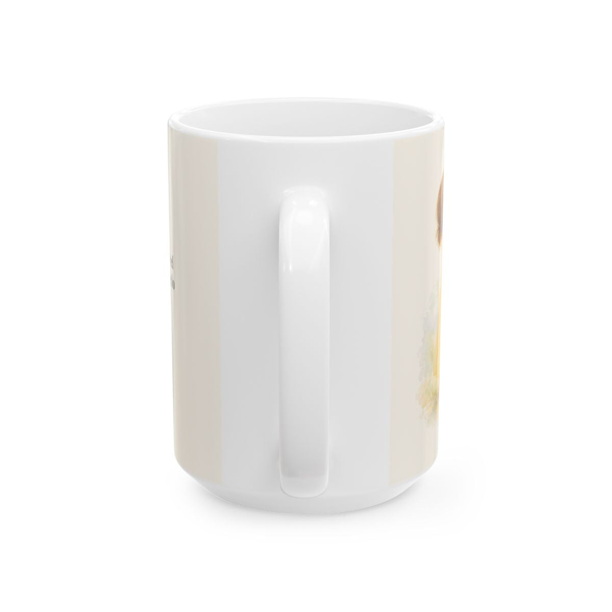 Dios se deja ver por el corazón sencillo | Taza de inspiración bíblica | Mateo 5:8 — 15 oz · Vista posterior
