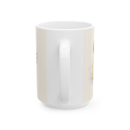 El Espíritu del Dios vivo escribe en mi corazón | Taza devocional de fe | 2 Corintios 3:3 — 15 oz · Vista posterior