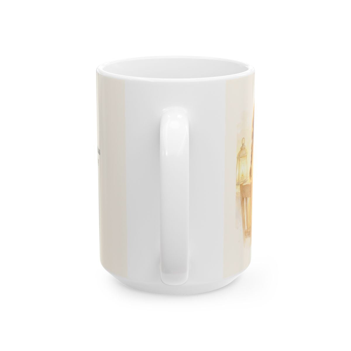 Estas palabras son fieles y verdaderas | Taza de fe para cada mañana | Apocalipsis 21:5 — 15 oz · Vista posterior