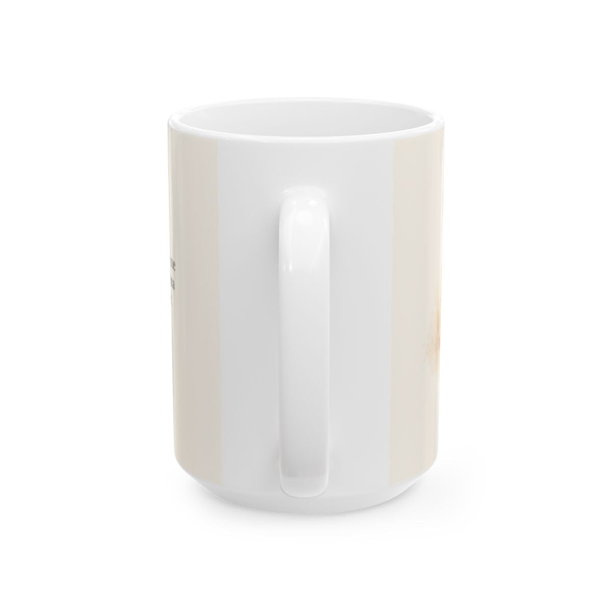 En la paciencia de Dios encuentro reposo | Taza cristiana con frase devocional | Santiago 1:19 — 15 oz · Vista posterior