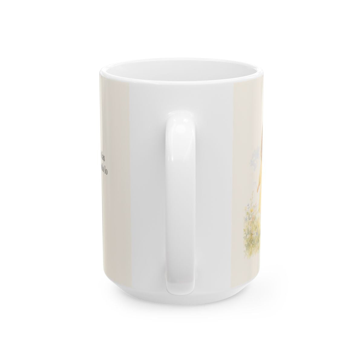 Confío en el Padre que todo lo sabe | Taza devocional ilustrada | Lucas 22:42 — 15 oz · Vista posterior