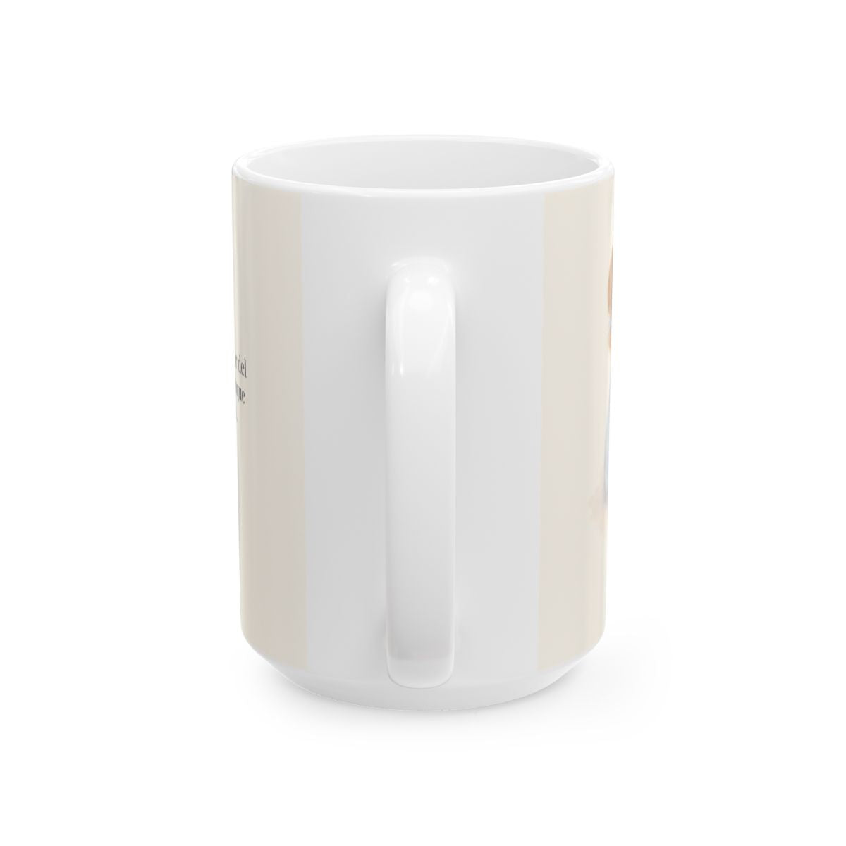 Dios escucha mi oración más callada | Taza devocional de fe | Salmo 10:17 — 15 oz · Vista posterior