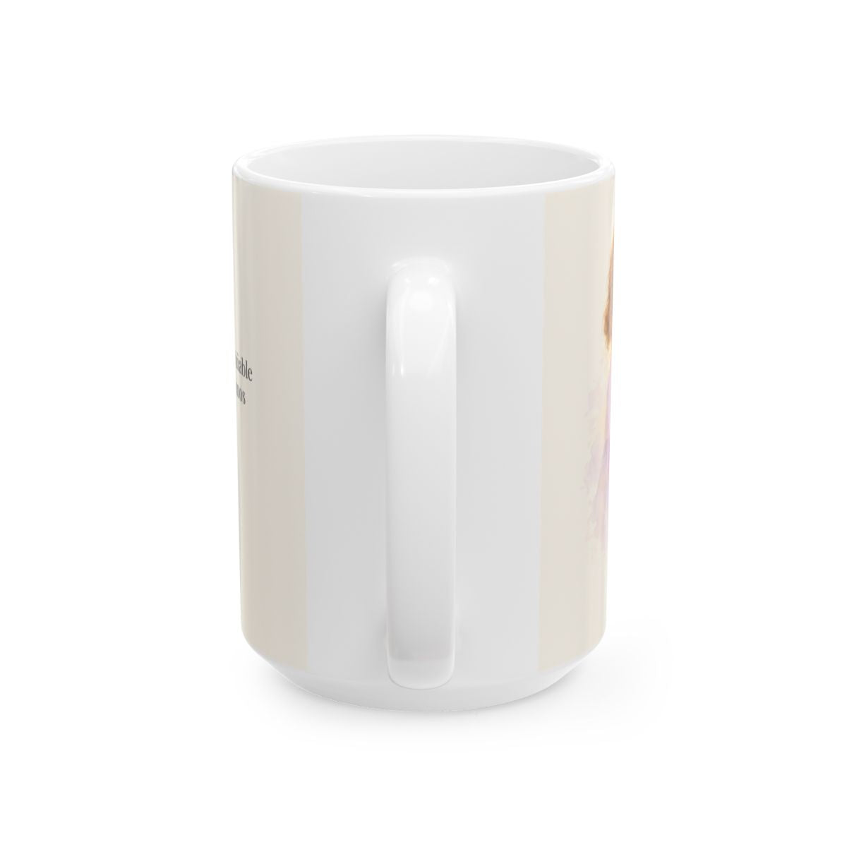 Tened un corazón entrañable | Taza bíblica de cerámica | Efesios 4:32 — 15 oz · Vista posterior