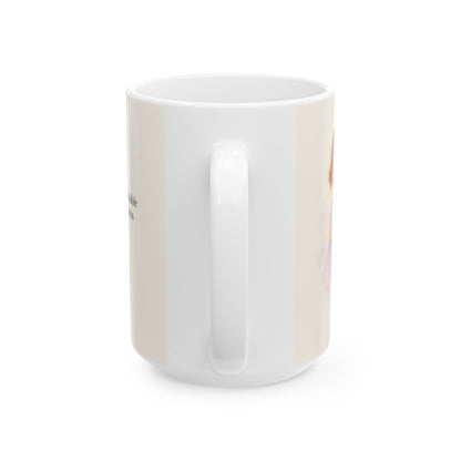 Tened un corazón entrañable | Taza bíblica de cerámica | Efesios 4:32 — 15 oz · Vista posterior