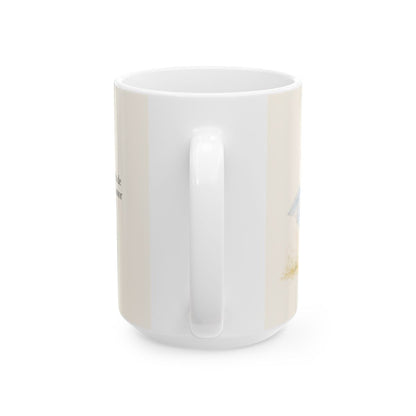 Dios me da un espíritu de poder y de amor | Taza de fe para cada mañana | 2 Timoteo 1:7 — 15 oz · Vista posterior