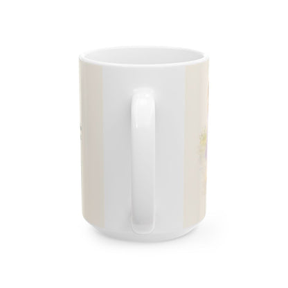 Dios me llama su hijo cuando busco la paz | Taza cristiana en dos tamaños | Mateo 5:9 — 15 oz · Vista posterior