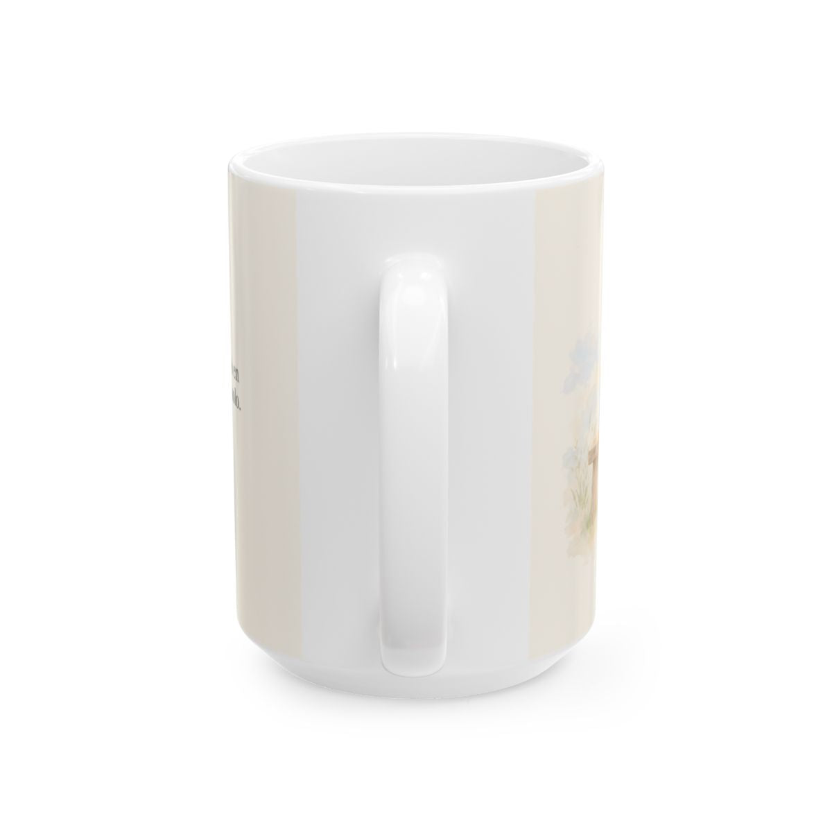 Dios pone al solitario en familia | Taza devocional de fe | Salmo 68:6 — 15 oz · Vista posterior