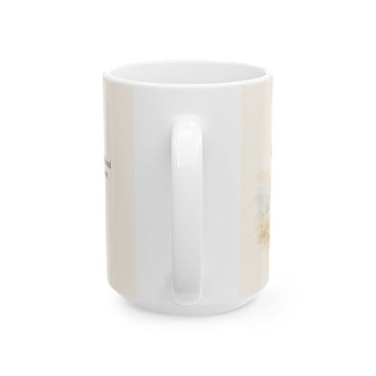 Dios conoce mi corazón mejor que yo mismo | Taza cristiana con frase devocional | Romanos 8:26 — 15 oz · Vista posterior