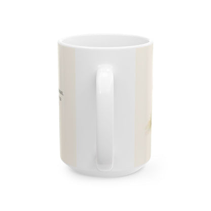 Dios sostiene lo que yo ya no puedo sostener | Taza de inspiración bíblica | Salmo 73:26 — 15 oz · Vista posterior