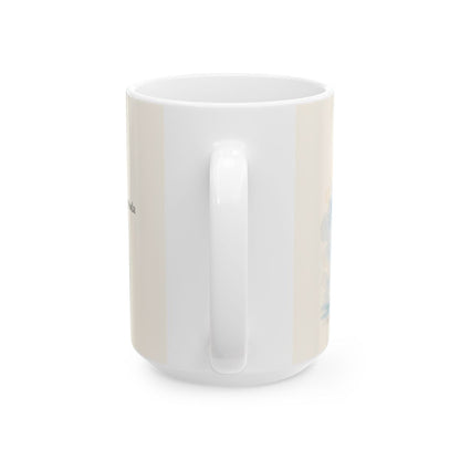 La paz de Cristo calma mi tormenta | Taza con arte cristiano | Marcos 4:39 — 15 oz · Vista posterior