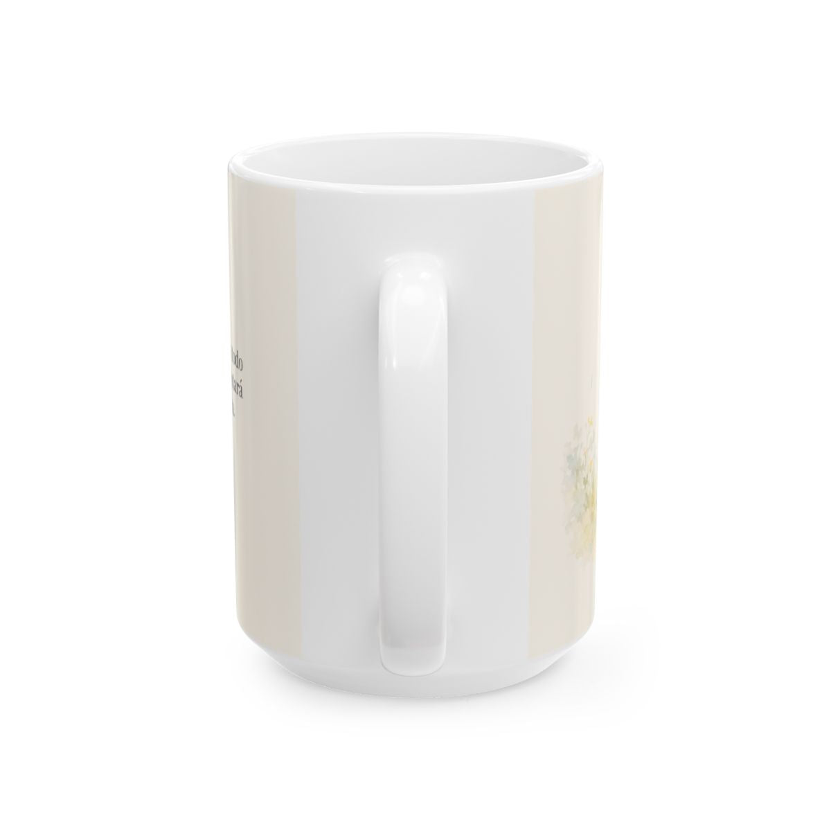 Bendeciré a Jehová en todo tiempo | Taza cristiana con frase devocional | Salmo 34:1 — 15 oz · Vista posterior