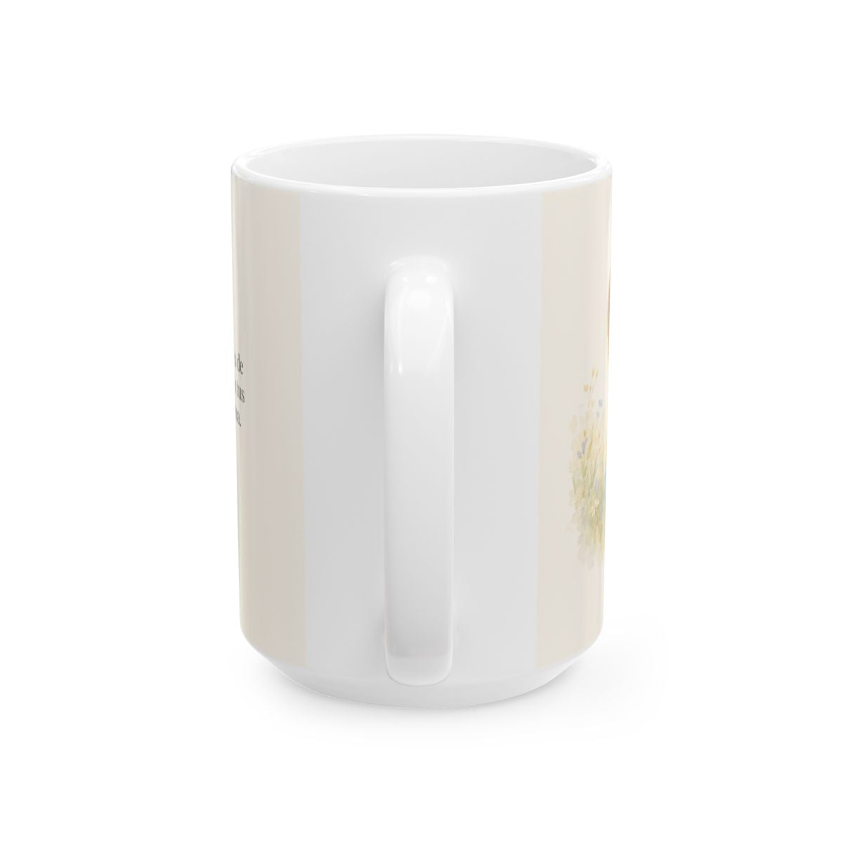 Tú me conoces, oh Dios, y me diste forma | Taza cristiana en dos tamaños | Salmo 139:14 — 15 oz · Vista posterior