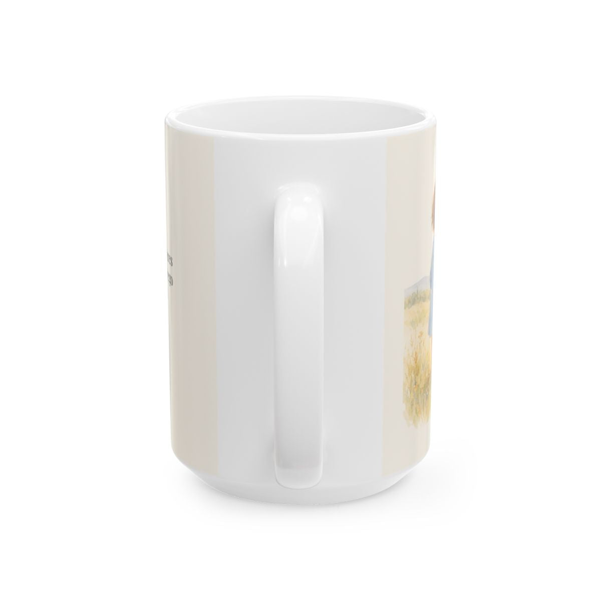 El Señor me pregunta: ¿quieres ser sano? | Taza bíblica de cerámica | Juan 5:6 — 15 oz · Vista posterior