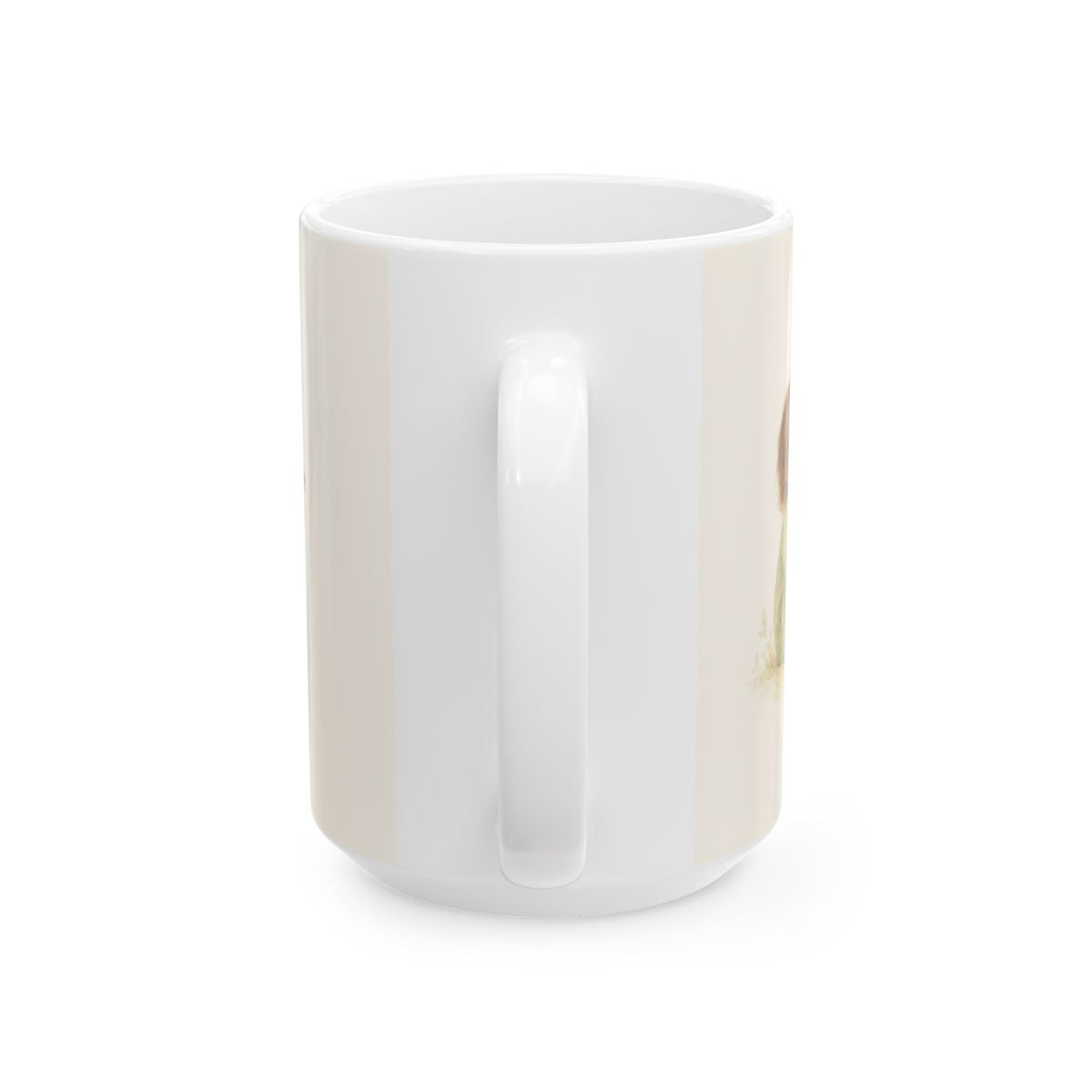 Dios salva al espíritu abatido | Taza bíblica para café | Salmo 34:18 — 15 oz · Vista posterior