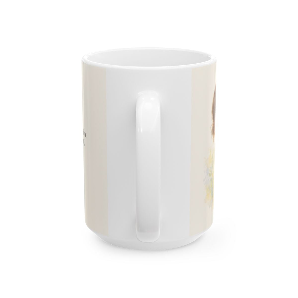 Eres templo del Dios vivo | Taza devocional ilustrada | 1 Corintios 3:16 — 15 oz · Vista posterior