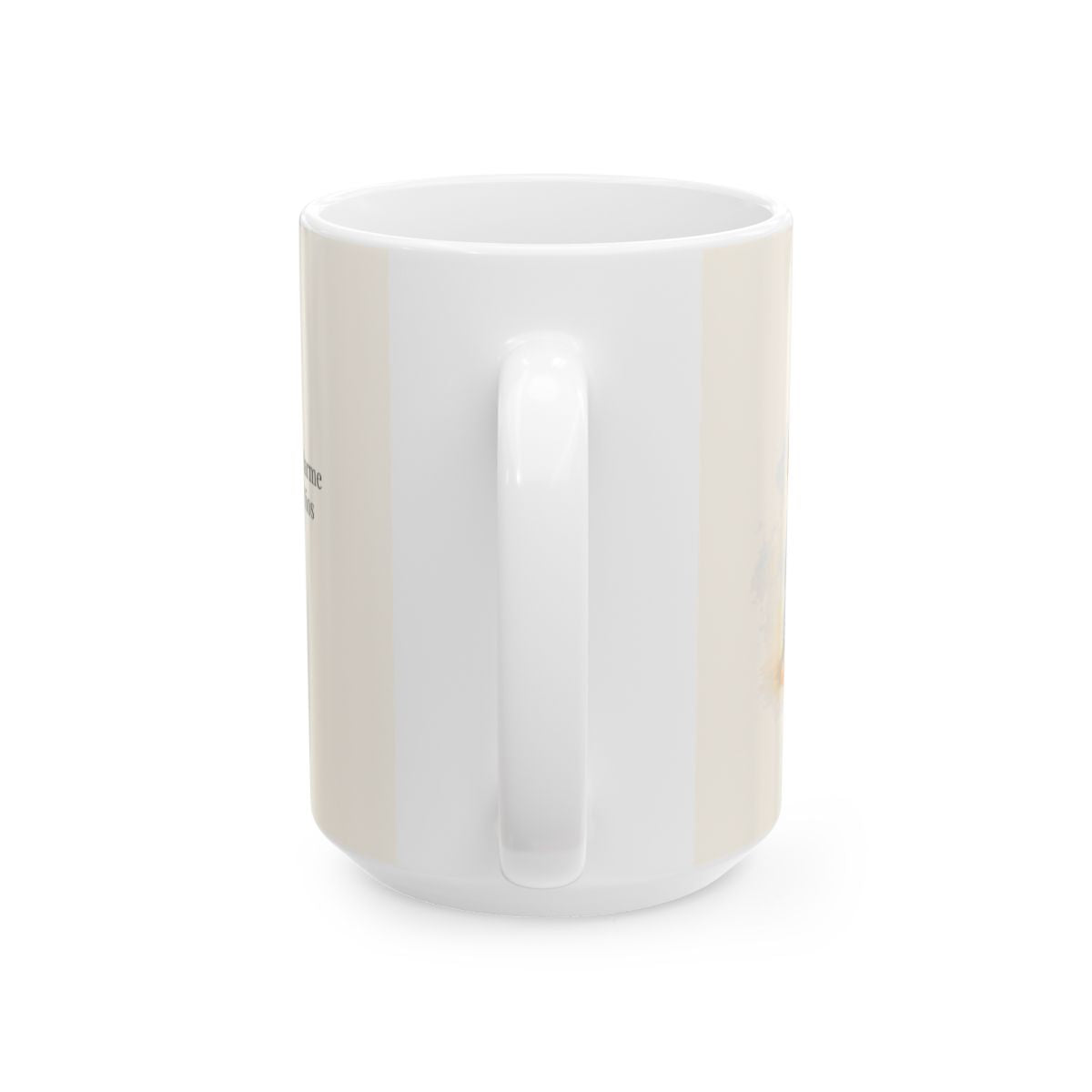 En Belén, Dios vino a darme paz | Taza bíblica de cerámica | Lucas 2:14 — 15 oz · Vista posterior