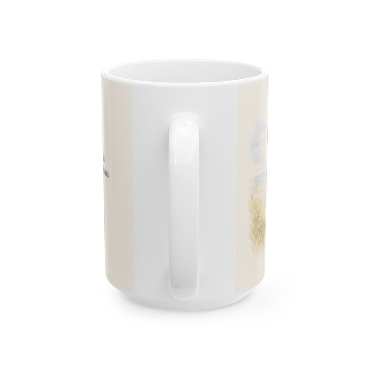 En tu mano están mis tiempos | Taza devocional ilustrada | Salmo 31:15 — 15 oz · Vista posterior