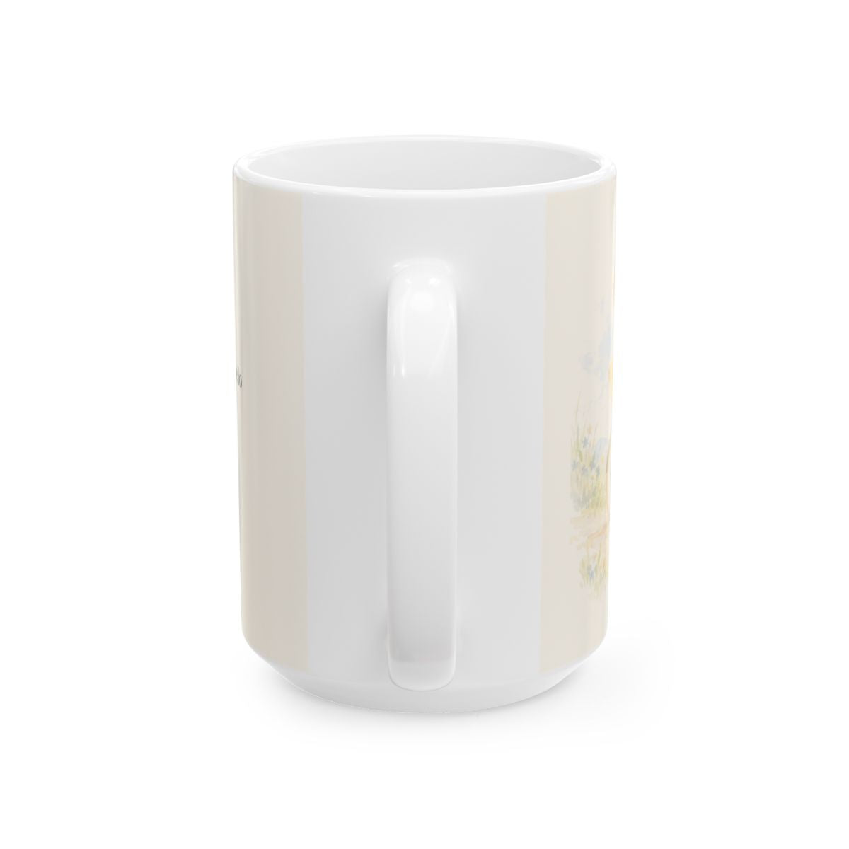La fe es la certeza de lo que no vemos | Taza cristiana para regalar | Hebreos 11:1 — 15 oz · Vista posterior