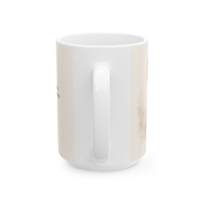 Soy hija amada de Dios en Cristo | Taza bíblica para café | Efesios 1:4-5 — 15 oz · Vista posterior