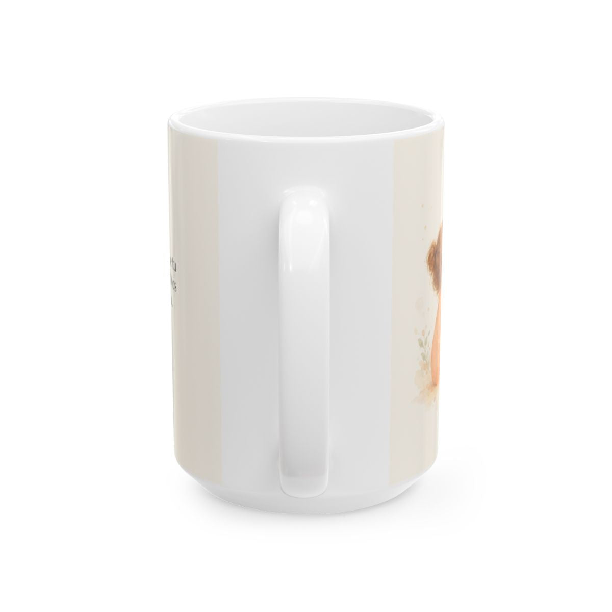 Esfuérzate, y aliéntese tu corazón | Taza bíblica para café | Salmo 27:14 — 15 oz · Vista posterior