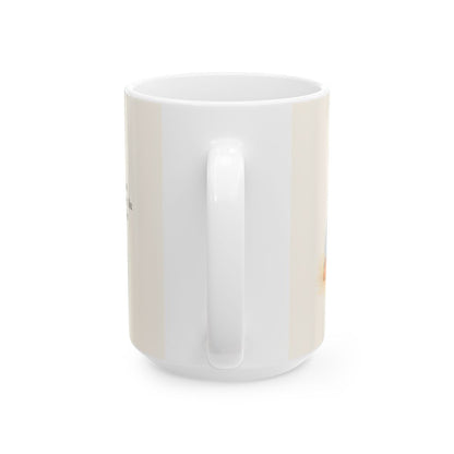 Tu fidelidad continúa para siempre | Taza cristiana con frase devocional | Jeremías 31:3 — 15 oz · Vista posterior