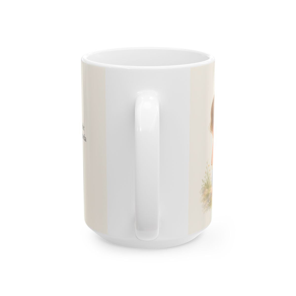 Que Él sea el centro de todo | Taza cristiana en dos tamaños | Juan 3:30 — 15 oz · Vista posterior