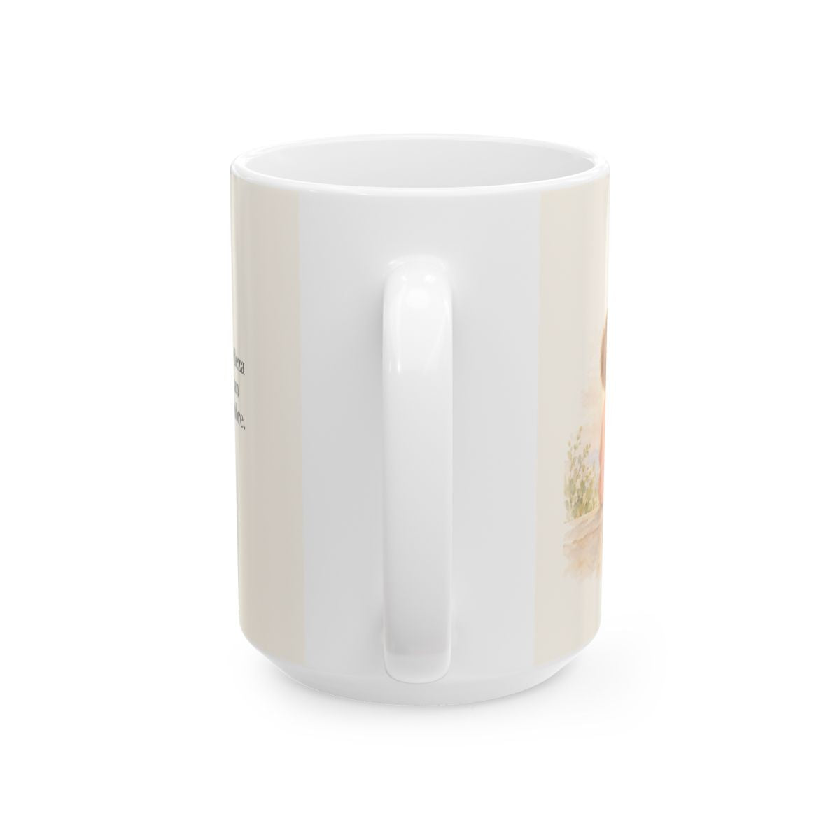El día habla de la grandeza de Dios | Taza con arte cristiano | Salmo 19:1 — 15 oz · Vista posterior