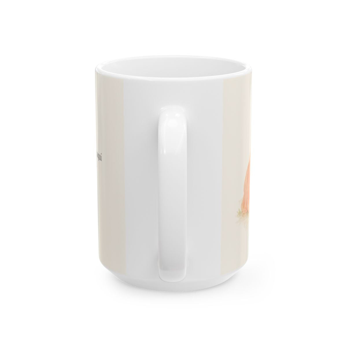 Dios me plantó aquí para florecer | Taza cristiana con frase devocional | Salmo 92:13-14 — 15 oz · Vista posterior