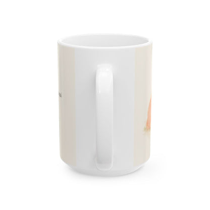 Dios me plantó aquí para florecer | Taza cristiana con frase devocional | Salmo 92:13-14 — 15 oz · Vista posterior