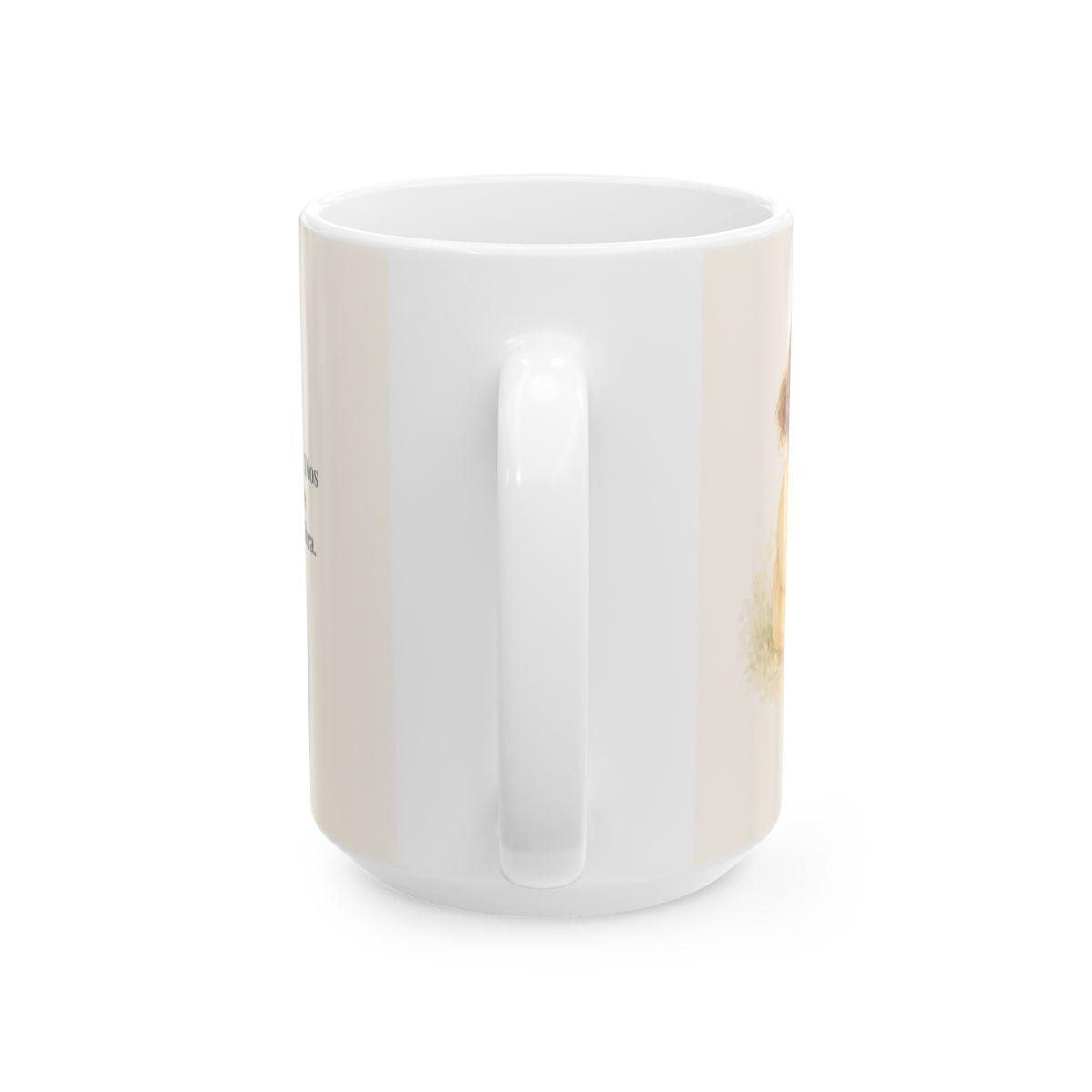 Jehová es el Dios que mantiene su palabra | Taza cristiana con frase devocional | Malaquías 3:6 — 15 oz · Vista posterior
