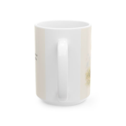 Dios amó tanto al mundo que entregó a su Hijo | Taza cristiana en dos tamaños | Juan 3:16 — 15 oz · Vista posterior