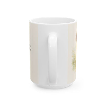 Mi vida está segura en las manos de Dios | Taza cristiana para regalar | Salmo 31:15 — 15 oz · Vista posterior