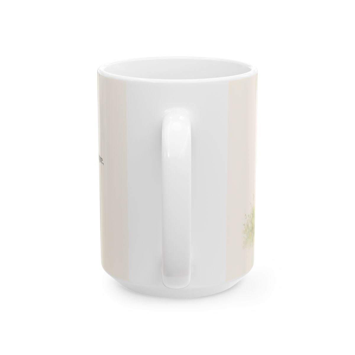 Es necesario orar siempre, y no desmayar | Taza devocional ilustrada | Lucas 18:1 — 15 oz · Vista posterior