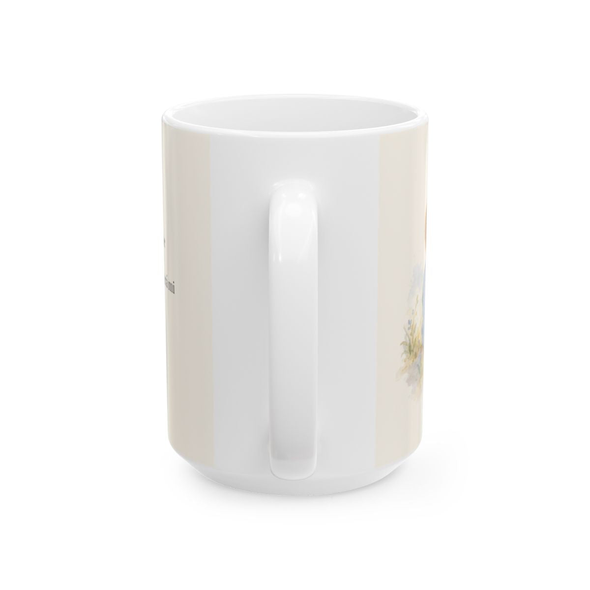 La paz de Dios cuida mi corazón | Taza con arte cristiano | Filipenses 4:7 — 15 oz · Vista posterior