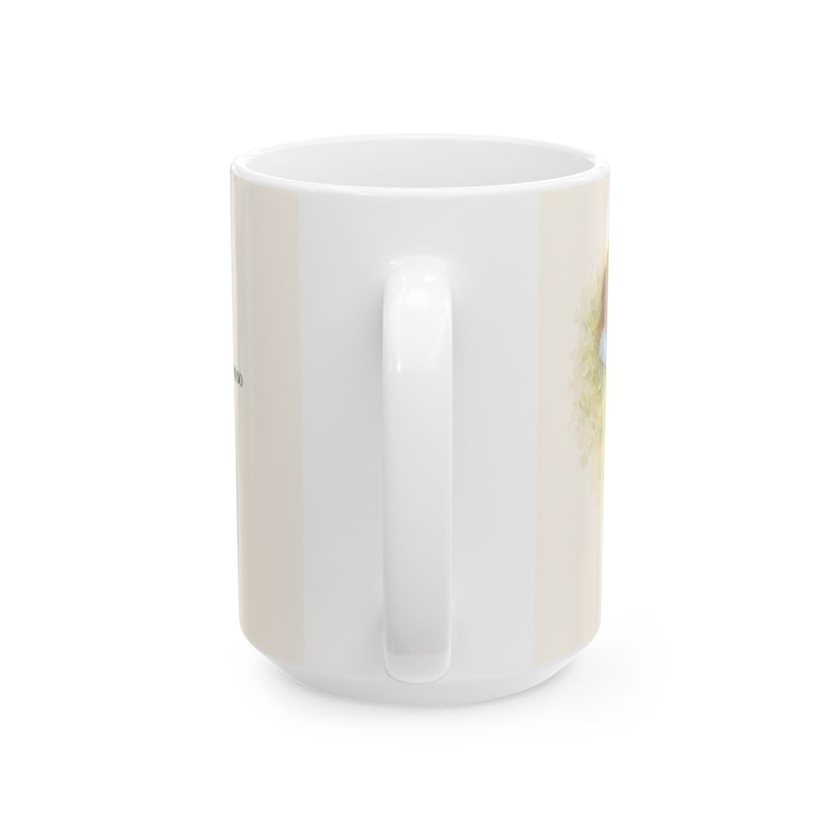 En Dios está mi descanso verdadero | Taza cristiana para regalar | Isaías 30:15 — 15 oz · Vista posterior