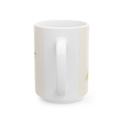 El buen Pastor restaura mi alma | Taza devocional de fe | Salmo 23:3 — 15 oz · Vista posterior