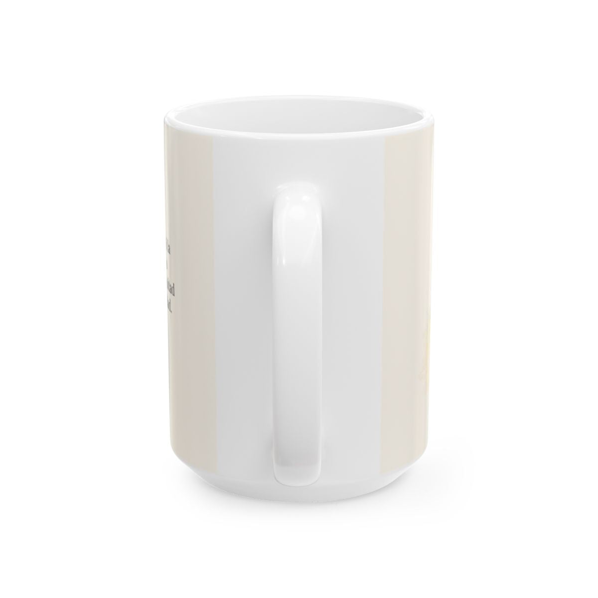 Dios terminará la buena obra que empezó en mí | Taza bíblica de cerámica | Filipenses 1:6 — 15 oz · Vista posterior