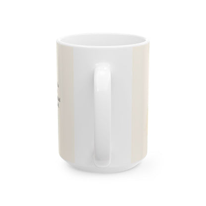 Dios terminará la buena obra que empezó en mí | Taza bíblica de cerámica | Filipenses 1:6 — 15 oz · Vista posterior
