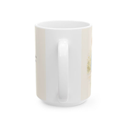 Él no puede negarse a sí mismo | Taza devocional ilustrada | 2 Timoteo 2:13 — 15 oz · Vista posterior