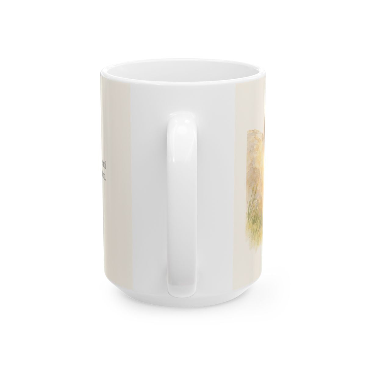 Dios es el sostén de mi vida | Taza de fe para cada mañana | Salmo 42:5 — 15 oz · Vista posterior