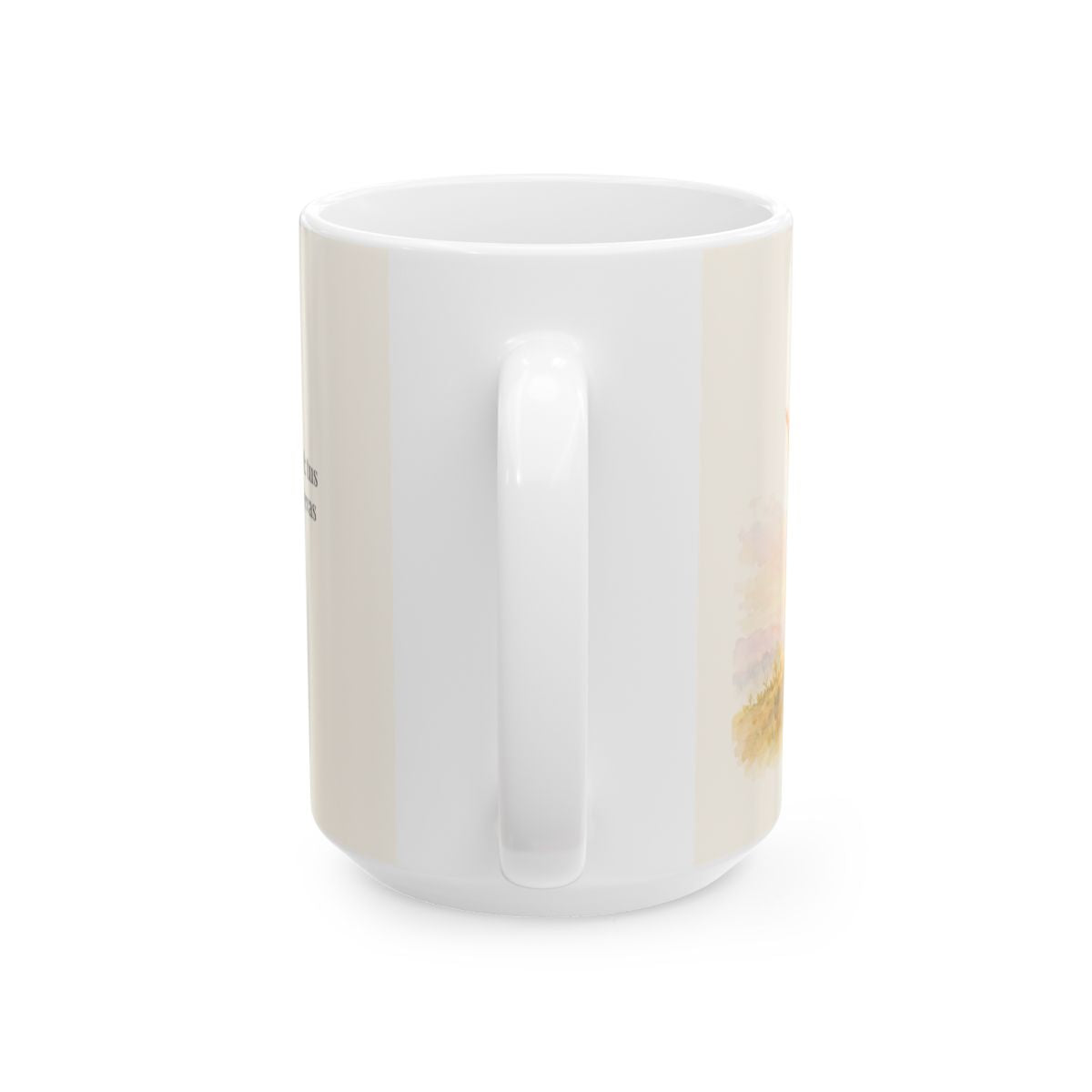 Grande es tu fidelidad, oh Dios | Taza cristiana para regalar | Lamentaciones 3:22-23 — 15 oz · Vista posterior