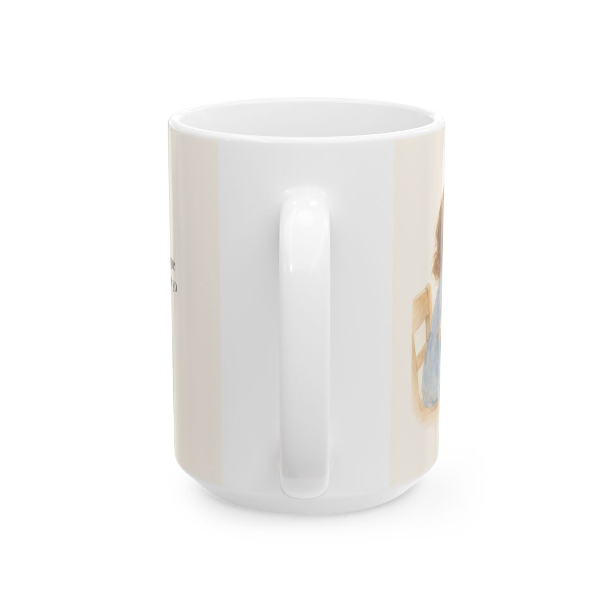 Mi Padre sabe lo que necesito | Taza de inspiración bíblica | Mateo 6:26 — 15 oz · Vista posterior