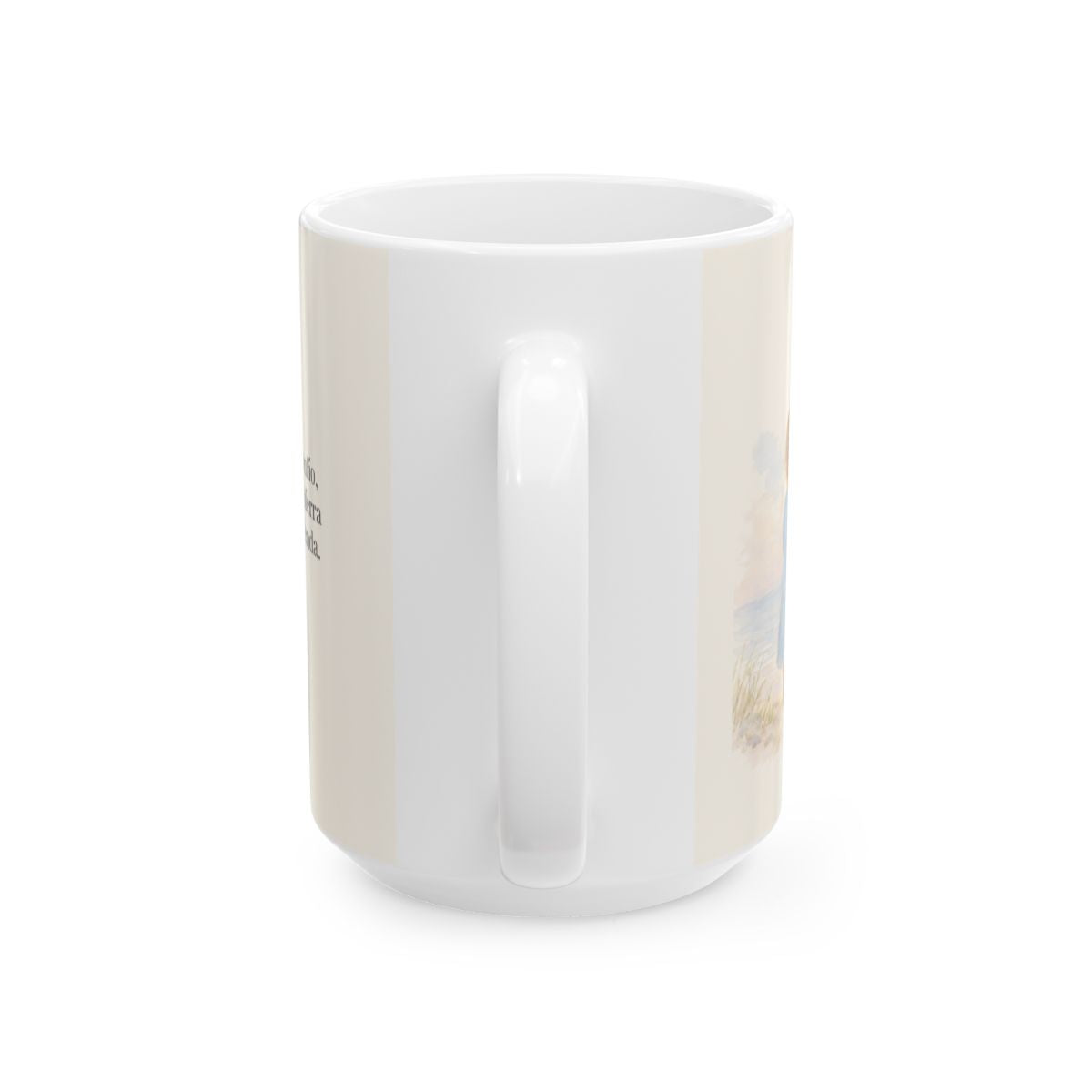 En Tu misericordia confío, Señor | Taza con arte cristiano | Salmo 13:1-2, 5 — 15 oz · Vista posterior