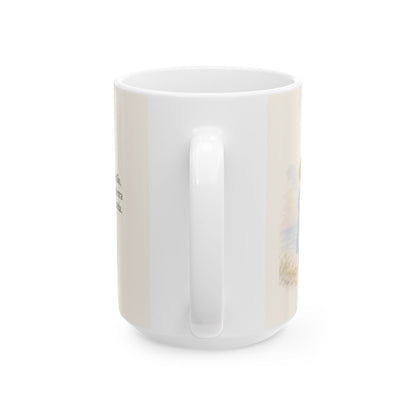 En Tu misericordia confío, Señor | Taza con arte cristiano | Salmo 13:1-2, 5 — 15 oz · Vista posterior