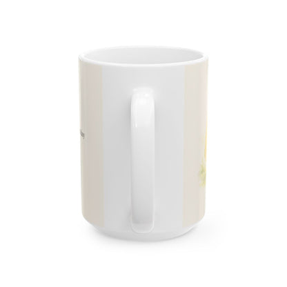 Su gracia me basta para hoy | Taza devocional de fe | 2 Corintios 12:9 — 15 oz · Vista posterior